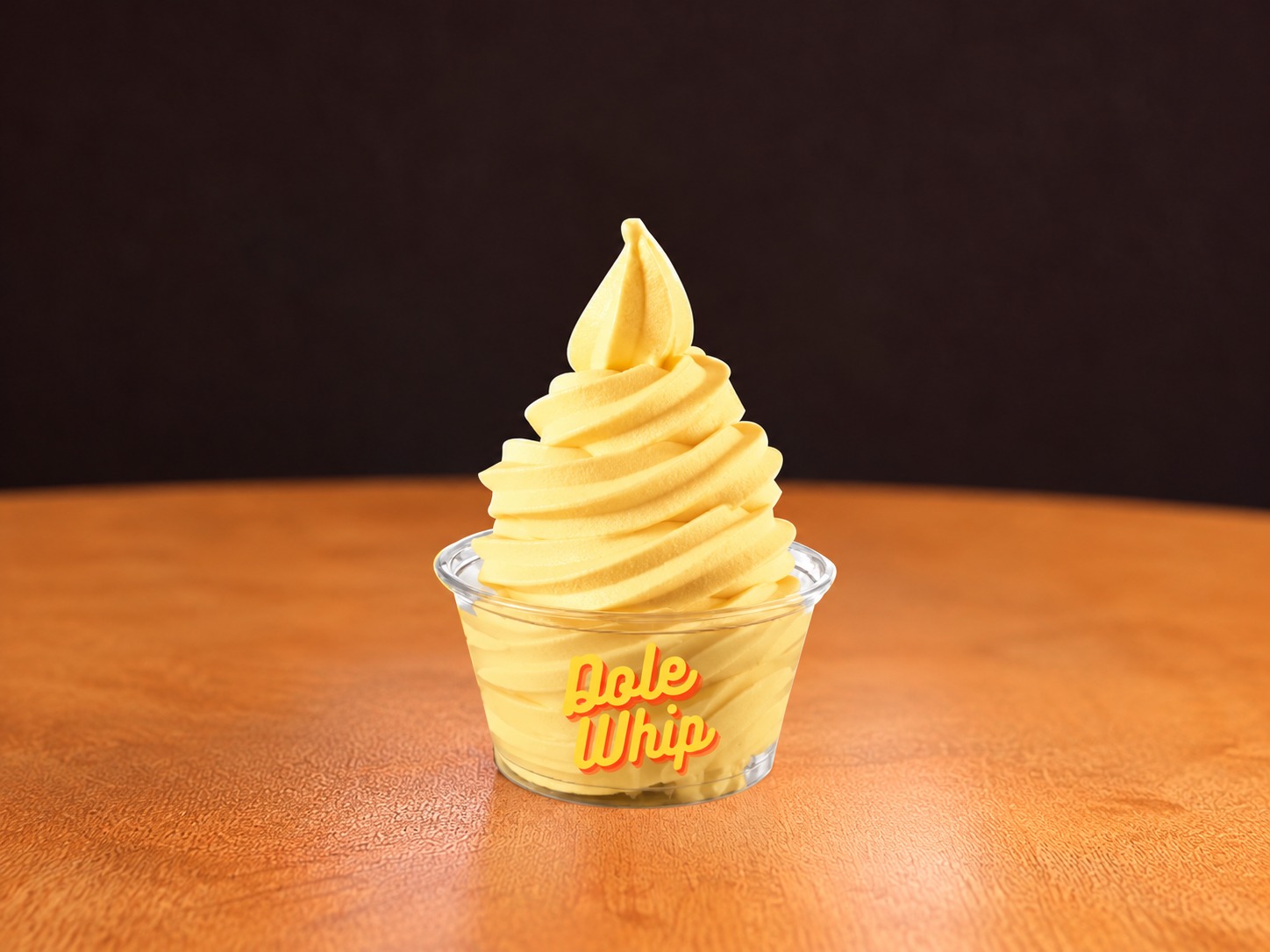 A swirl of yellow pineapple Dole soft serve